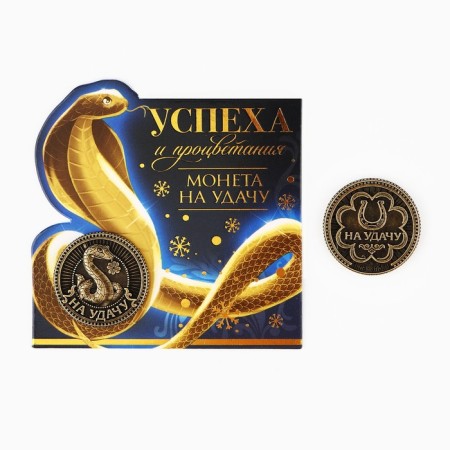 Coin New Year's amulet "New Year: Success and Prosperity", Diam 2.5 cm-1