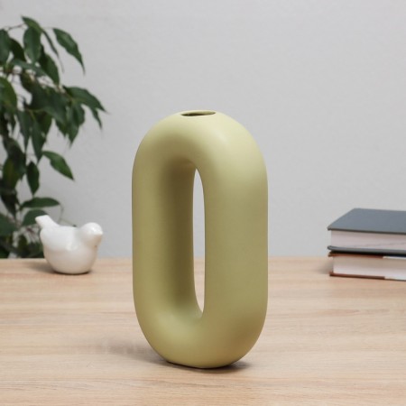 VAZA Ceramics Table "Lind" Green, 12x5x20 cm-1