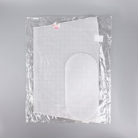Canvas-base for embroidery of the basket, plastic, 47.5 × 29.5 × 38.5 cm, 30 × 15 cm, white color-2