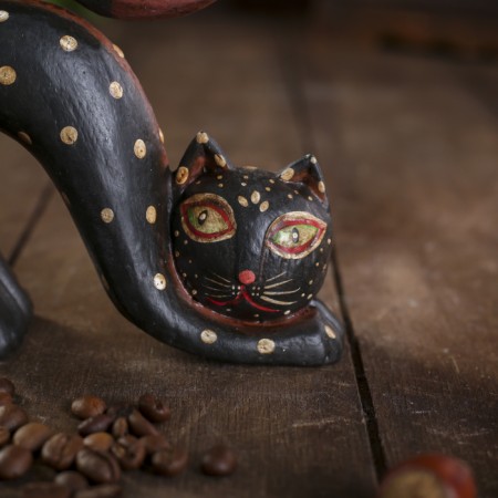 Souvenir tree "Cat for black spotted rings" 12x3x12 cm-4