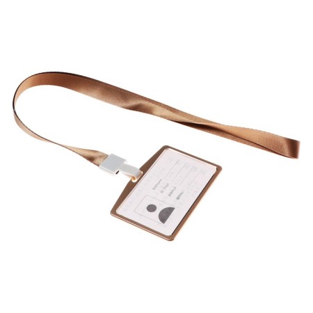 Badege-carman horizontal (external 98 x 58mm), internal 85 x 54 mm, metal, gold, tape 40cm-2