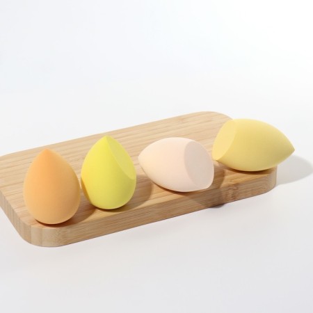 Makeup sponge, set - 4 pcs, increase when getting wet, yellow color-8