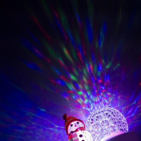 Light device "Snowman with a transparent ball" 9.5 cm, glow of multi, 220 V-2