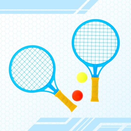 Set of missiles "Cool tennis", 2 rackets, 2 balls, color mix-3