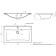 Paola Roma sink, half -vested, 75 cm, rectangular