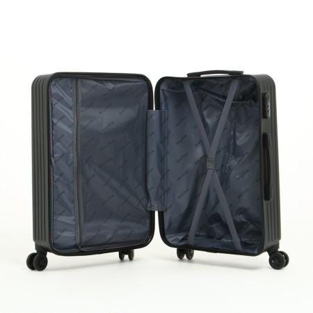 Average suitcase 24 "on a zipper, code lock, 4 wheels, black color-7