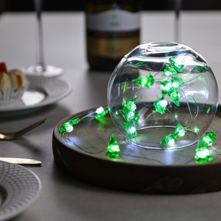 Garland “thread” 2 m dews with nozzles “Christmas tree”, IP20, silver thread, 20 LED, white glow, 2 modes, AAX2-1