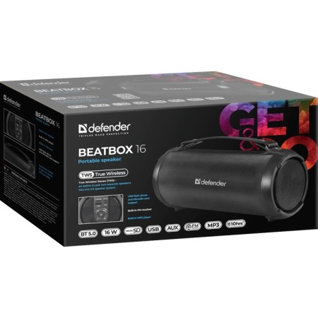 Portable acoustics Defender BeatBox 16 16W, BT/FM/TF/USB/AUX/TWS-3
