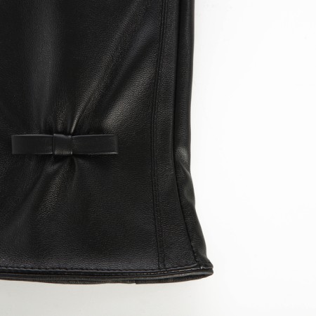 Gloves of wives 24*1*9 cm, leather claim, without insulation (c), dimensionless, bow, black-1