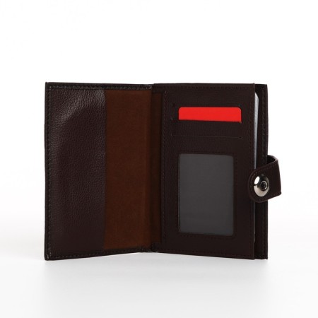 Cover on the magnet, for auto documents and passports, brown color-3