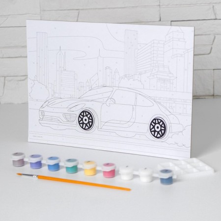 Picture on numbers for children "Machine", 20 x 28.5 cm-2