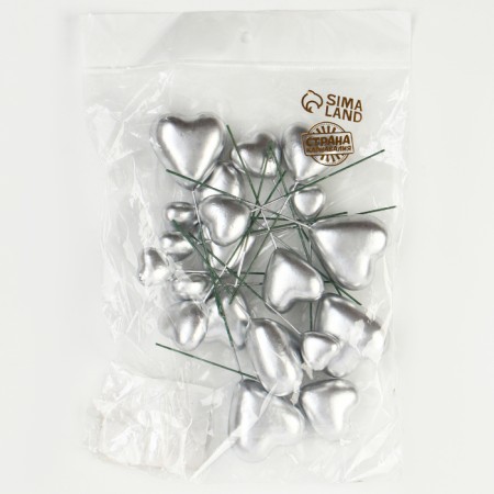 Set for decorating "hearts", silver color-4