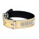 The collar is two-layer leather with rhinestones, width 2.5 cm, Osh 29-39 cm, gold