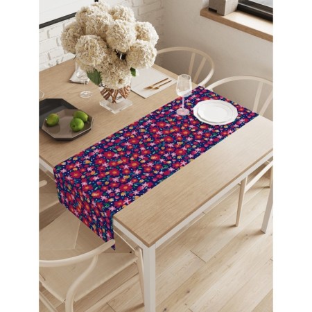 The path on the table "Flower extravaganza", oxford, size 40x145 cm