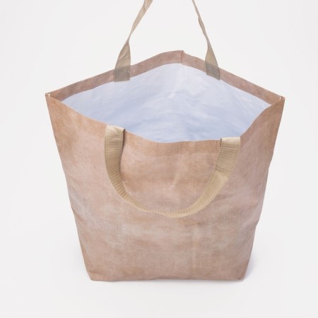 Shoper bag without fastening, beige color-2