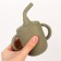 Drunker with a pipe Children's silicone "Try AGAIN", 200 ml., With handles, green color