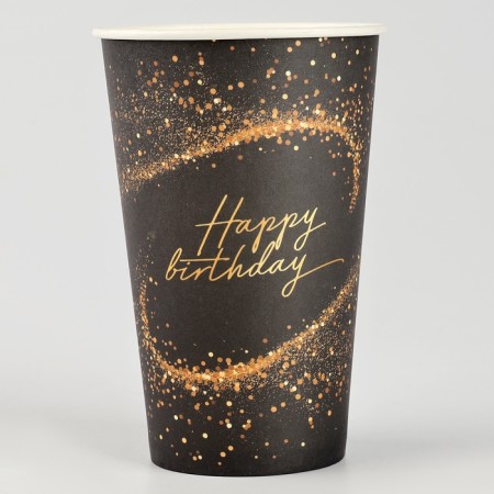 A one -time paper glass "Happy Birthday" "400 ml-1