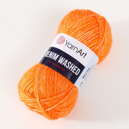 Yarn "Denim Washed" 30% acrylic 70% cotton 130m/50g (902 orange)-1