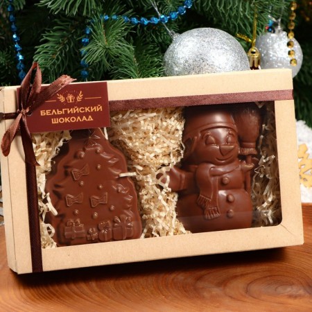 Chocolate figure 2 in 1 "Christmas tree + snowman", 160 g