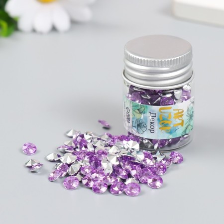 Decor for creativity in the bottle "Rhinesti. Lilac" set 250 pcs d = 0.6 cm 4x3x3 cm