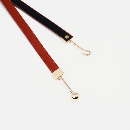 Women's belt, width 1 cm, metal buckle, redhead-1
