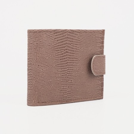 Women's wallet on the button, beige color