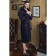 Male dressing gown with a hood, size 50, dark blue color, Makra