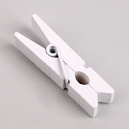 A set of clothespins for decor 50 pcs., White - 3.5 cm-2