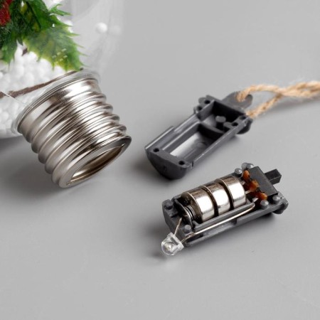 Christmas ball "leaflet", batteries, 1 LED, glow warm white-3