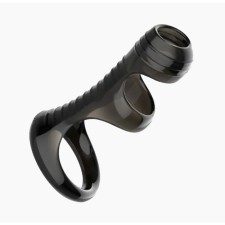 Nozzle on the penis of the oki-hoods soft stimulation, with an erective ring, black