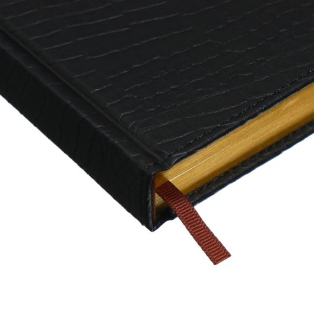 The diary is semi -dated, A5, 192 sheets, ruler, leatherette cover, Golden cut "Crocodile", black-3