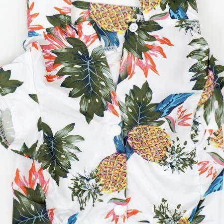 Dog shirt "Tropics", M (DS 26, OG 34, Osh 25 cm), White-7