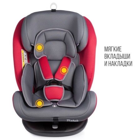 Car Seaiser Car Seedek 0+/1/2/3 (0-36 kg), ISOFIX fastening, red-gray color-1