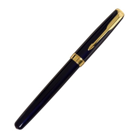 Gift feathers in the leatherette case, the case is blue with gold-1
