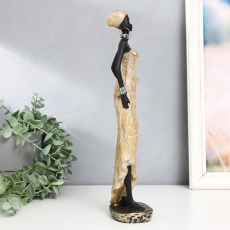 Polystone souvenir "African with a jug in a light dress with leaves" MIX 8.5x6.3x33.5 cm-2