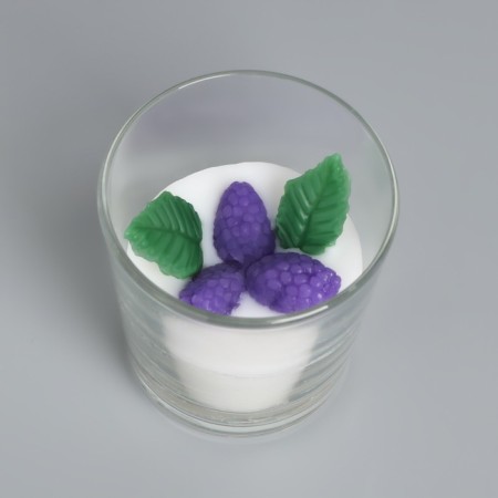 Candle in a glass "Blackberry", with decor-2