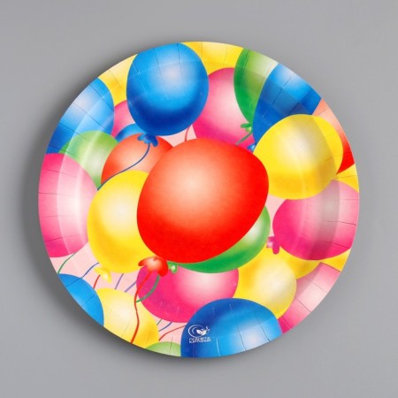 Disposable plate "balls" laminated, cardboard, 18 cm