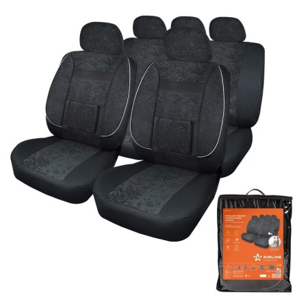Covers for seats universal "Monro", 11 before., Raun. Comfort, velor, black.