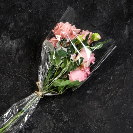 Package for flowers, cone, 7+24*60cm, transparent