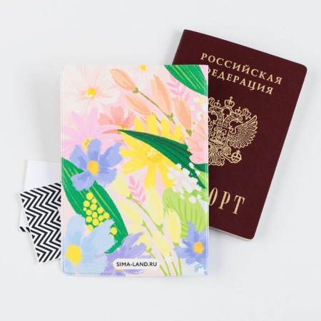 Cover for passport "Summer Flowers", PVC, full -color printing-4