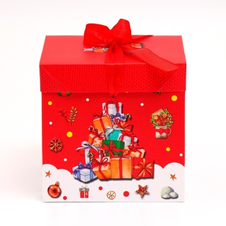 New Year. Box gift New Year's folding "gifts" 15x15x15 cm.-1