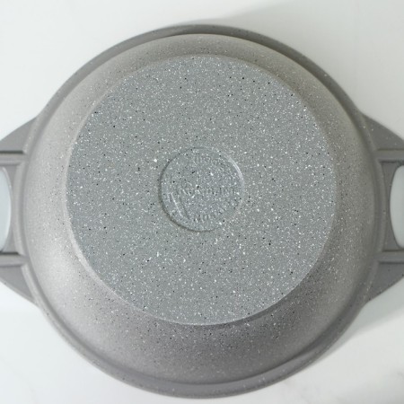 Pan, 2 l, d = 20 cm, h = 10.5 cm, glass cover, anti -stick coating, color light marble-2