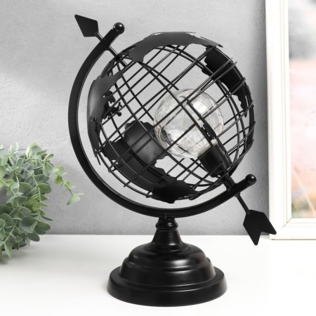 Souvenir Metal Light "Globe with an arrow" Black, LED 32x21x32 cm-4