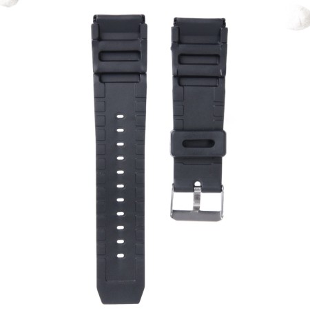 22 mm watch strap, silicone, L-22 cm, black-2