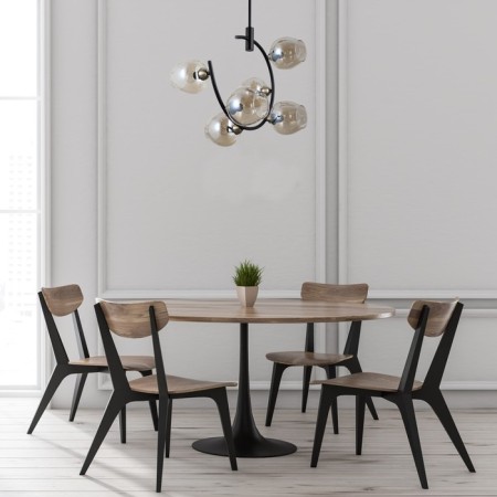 Lamp G71163/6BK+AB AMB, E14, 6x40W, Black Color-2