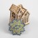 Christmas tree toy "House with a tower", from batteries, a glow of warm white