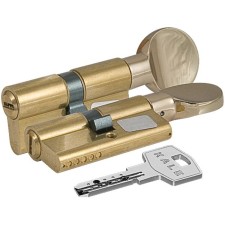Цилиндровый механизм KALE 164 BM/62, 26х10х26 мм, с вертушкой, 5 ключей, цвет латунь