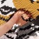 Thermal appliance is bilateral “tiger”, with sequins, 22 × 22.5 cm, gold/pink color