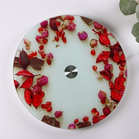 Glass stand for the cake rotating Daulay "roses in chocolate", D = 32 cm ㅤ-1