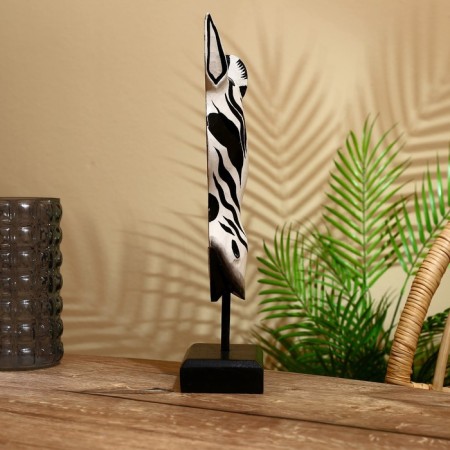Mask "Zebra" on a stand, Albezia 40 cm-4